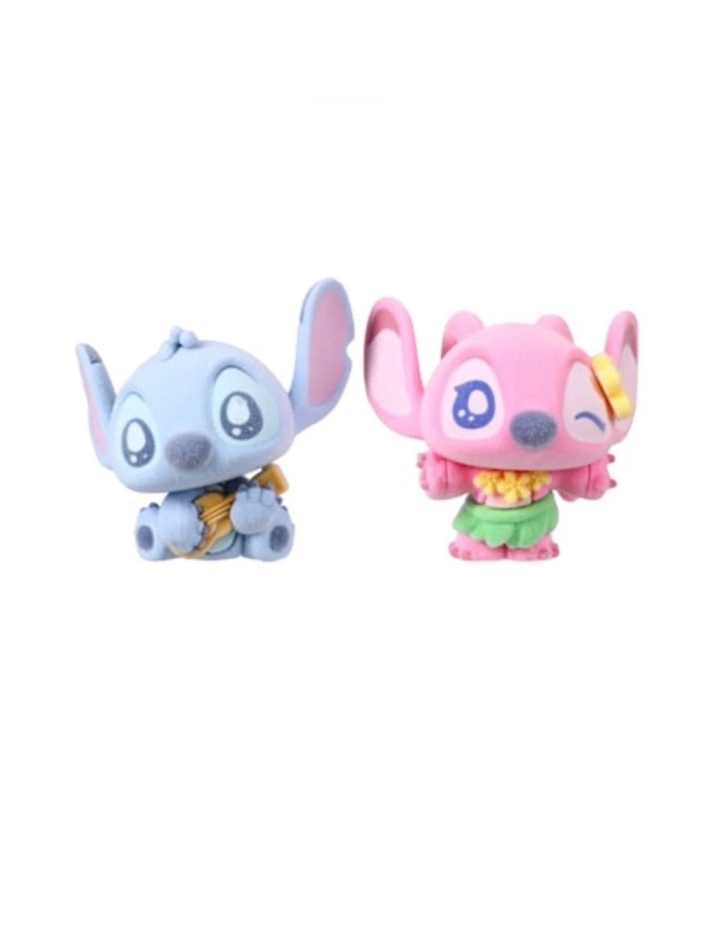 Disney Stitch Guitar & Hula Angel Flocked Figures 2-Piece Set Ages 3+ Collectibl